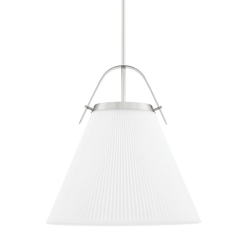 One Light Pendant from the Aldridge Collection in Polished Nickel Finish by Hudson Valley