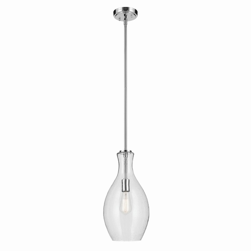 One Light Pendant from the Everly Collection in Chrome Finish by Kichler