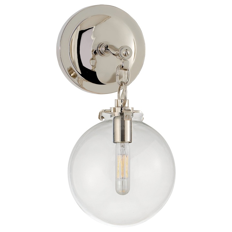 One Light Wall Sconce from the Katie Globe Collection in Polished Nickel Finish by Visual Comfort Signature