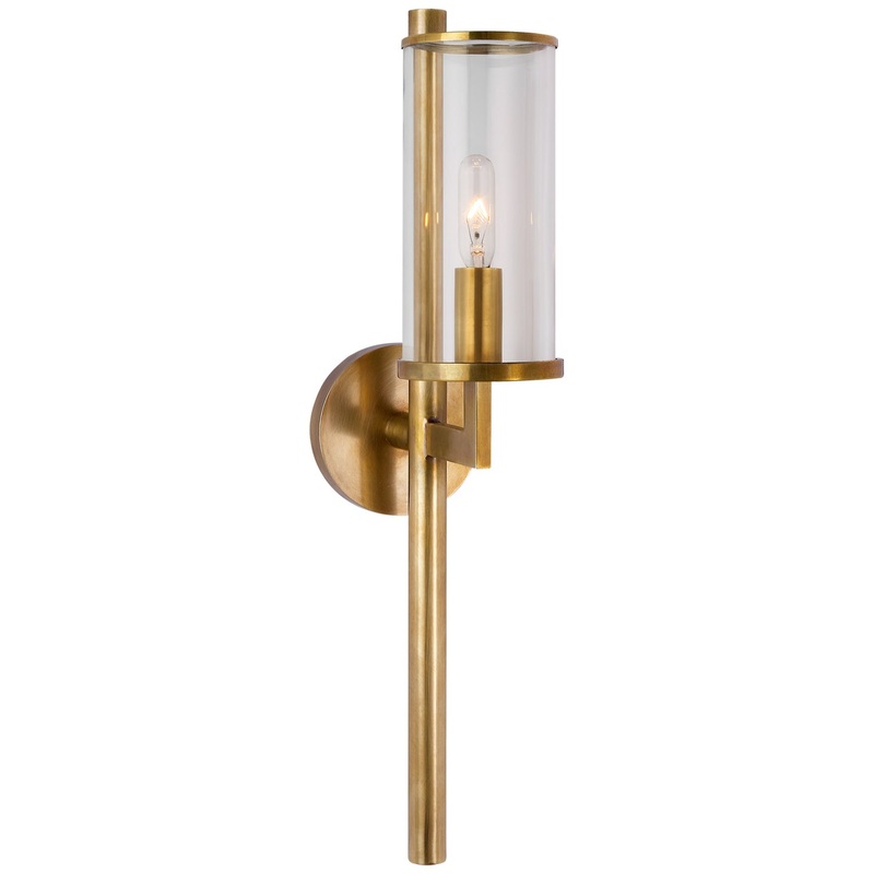 One Light Wall Sconce from the Liaison Collection in Antique-Burnished Brass Finish by Visual Comfort Signature