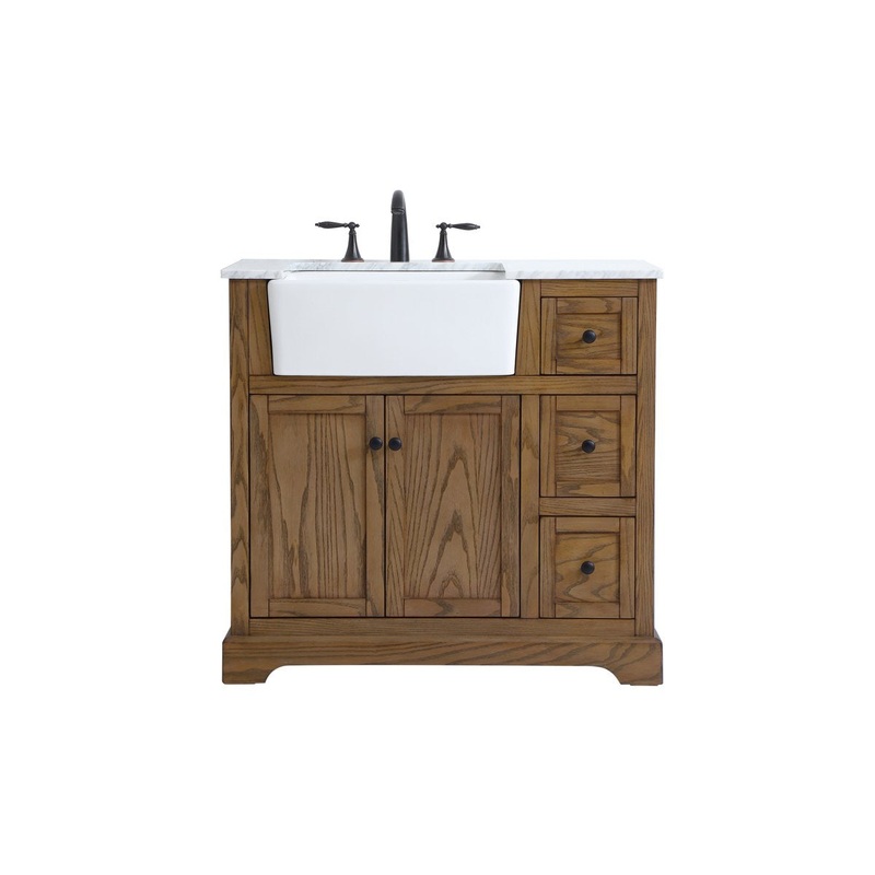 Single Bathroom Vanity from the Franklin Collection in Driftwood Finish by Elegant Lighting
