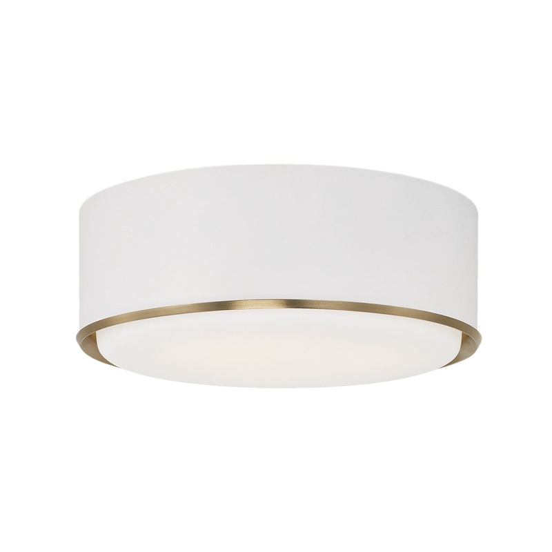 Three Light Flush Mount from the Carlton Collection in Matte Brass and White Finish by Capital Lighting