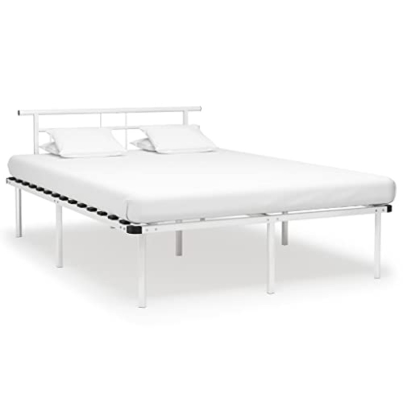 vidaXL Giroletto Bianco in Metallo 160×200 cm