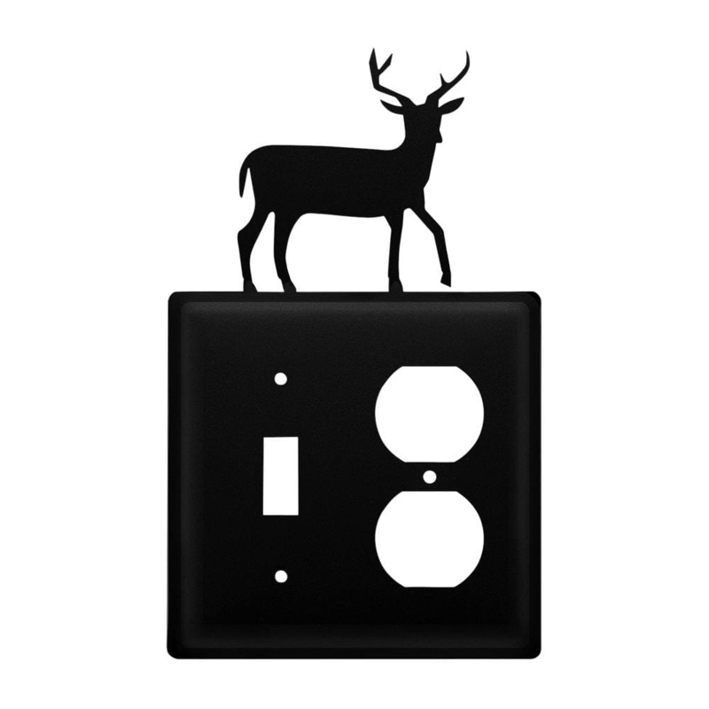 Village Wrought Iron ESO-3 Double Deer Switch & Outlet Cover