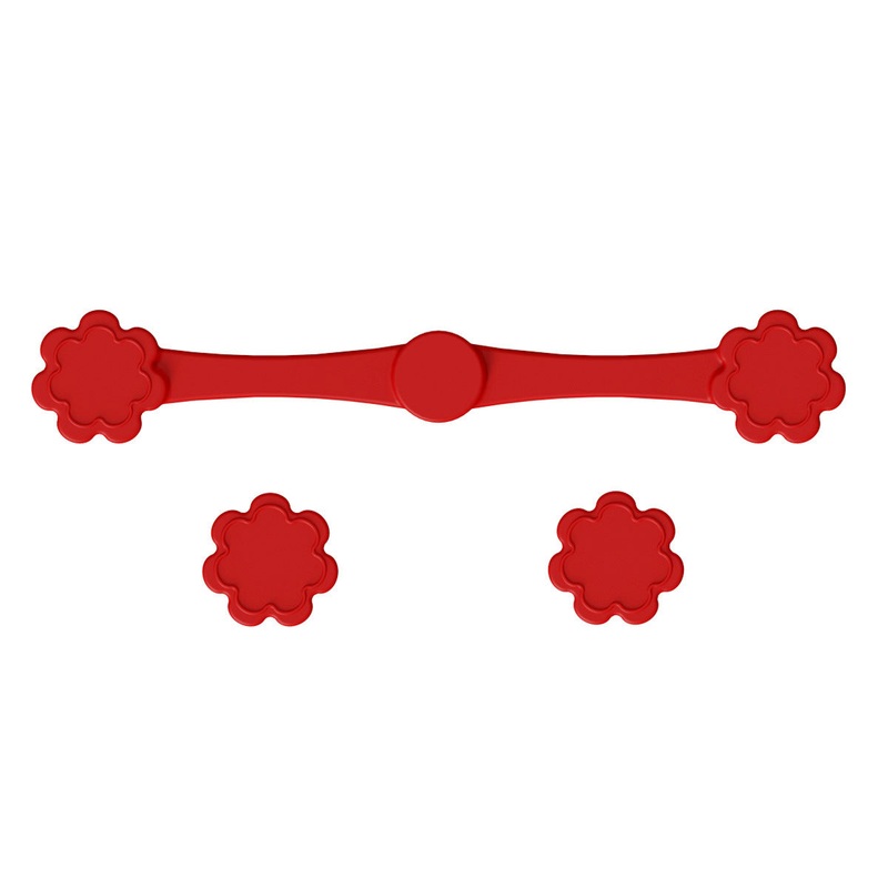 4piece Red small flower Magnetic Silicone Clips – Food-Grade High-Temperature Air Fryer Paper Liner Holders