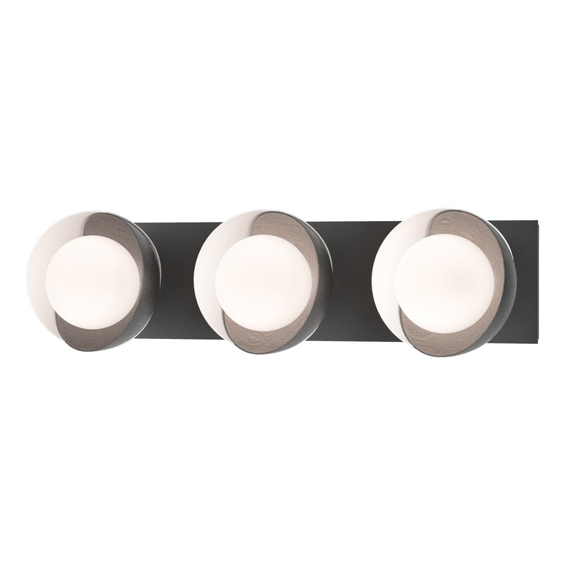 Brooklyn 3-Light Straight Double Shade Bath Sconce Black White
