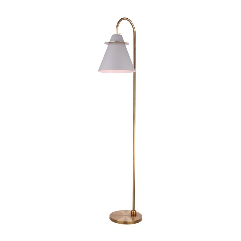 Canarm IFL1076A66MGG Talia One Light Floor Lamp Gold/Grey/White (Discontinued)