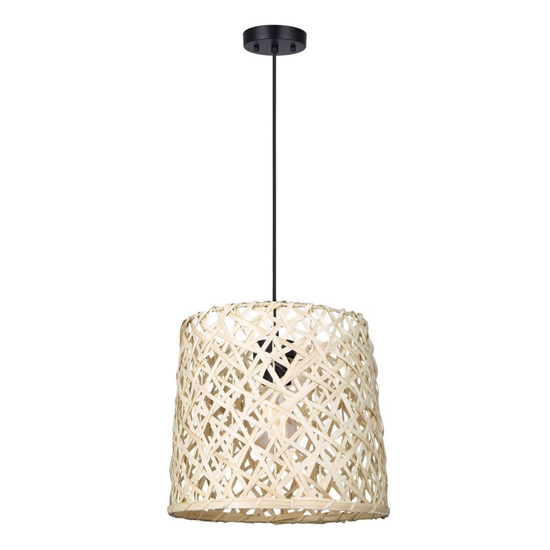 Canarm IPL2026B01BK Tash One Light Pendant Matte Black