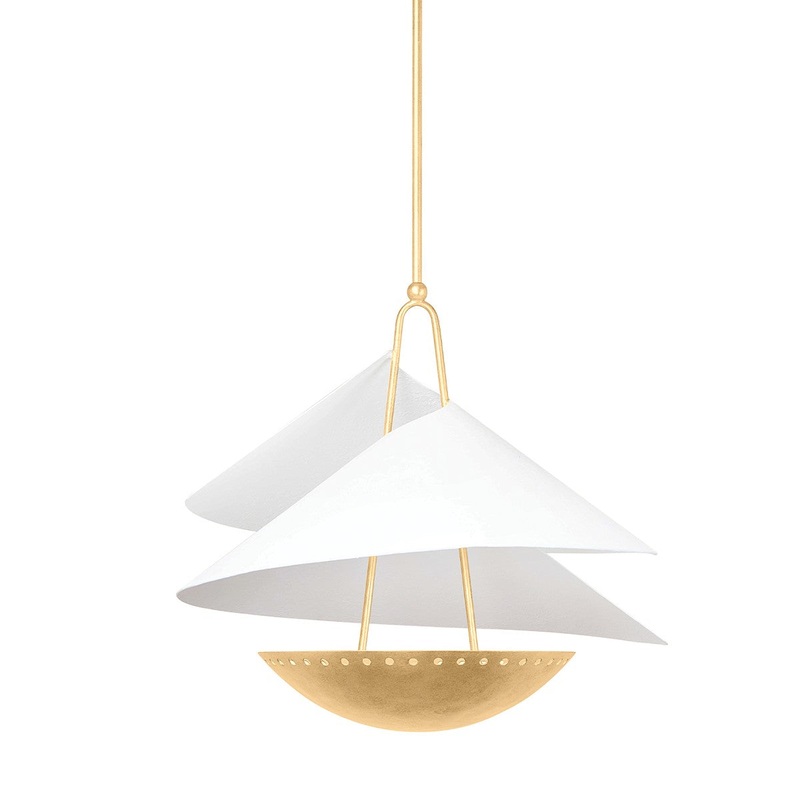 Corbett Lighting 411-24-VGL/GSW Carini Three Light Pendant Vintage Gold Leaf/Gesso White