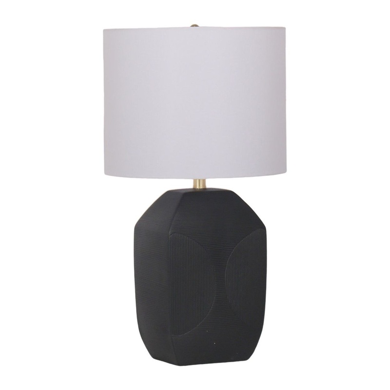 Gio 26″H Textured Ceramic Table Lamp Matte Black
