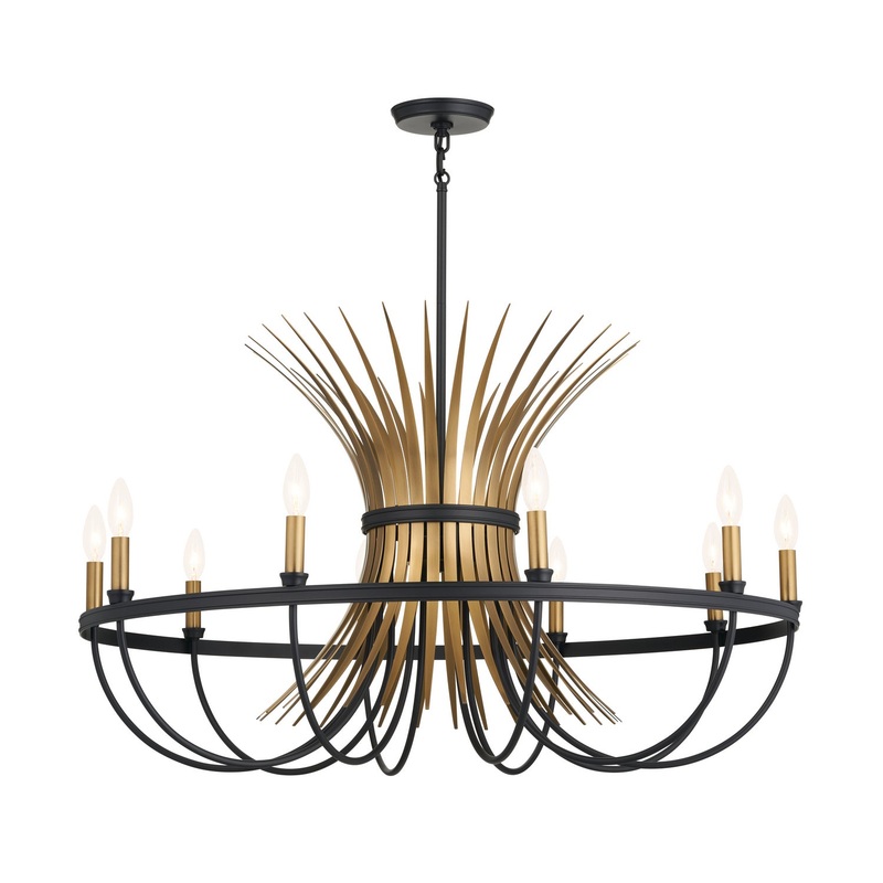 Kichler 52459BK Ten Light Chandelier, Black