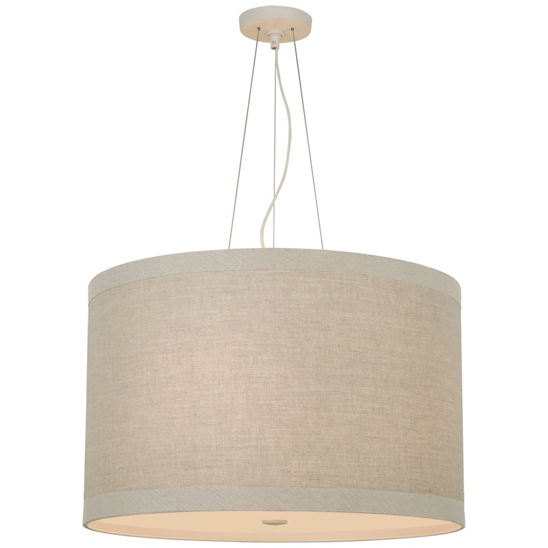 LED Pendant from the Walker Collection in Light Cream Finish by Visual Comfort Signature