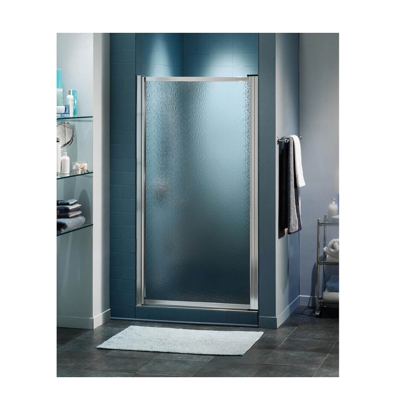MAAX 136625-970-084-000 Pivolok 23-24  x 64  in. Pivot Shower Door for Alcove Installation with Raindrop glass in Chrome