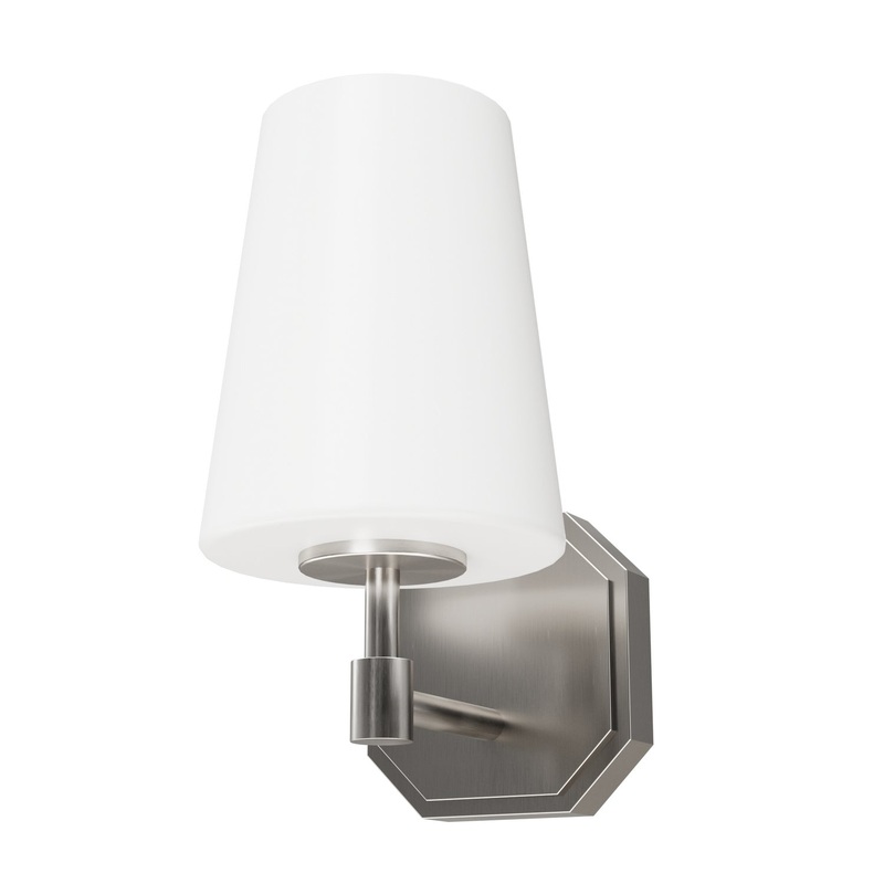 One Light Wall Sconce from the Nolita Collection in Brushed Nickel Finish by Hunter