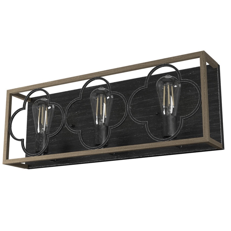 Three Light Vanity from the Gablecrest Collection in French Oak Finish by Hunter