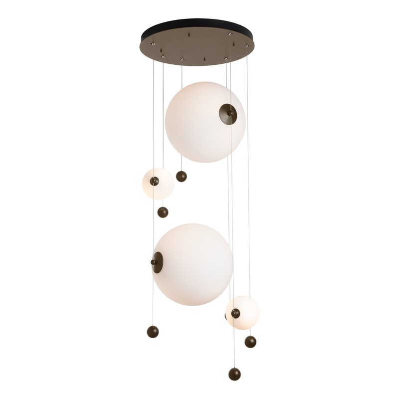 Abacus 4-Light Round LED Pendant Bronze Opal Glass (GG)