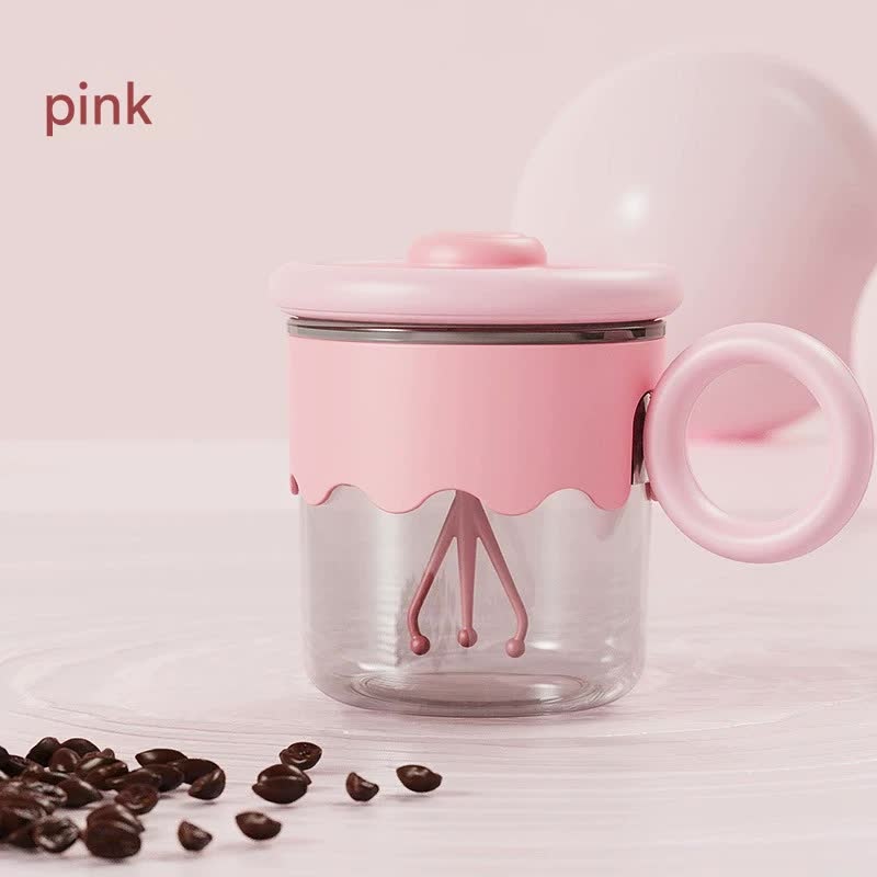 Automatic Self-Stirring Coffee Mug – 400ml, 5000RPM, USB-C Rechargeable with Trident Stirring Rod(pink)