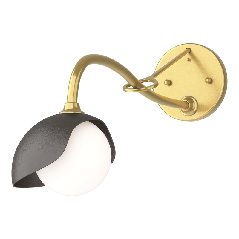 Brooklyn 1-Light Single Shade Long-Arm Sconce Modern Brass Oil Rubbed Bronze