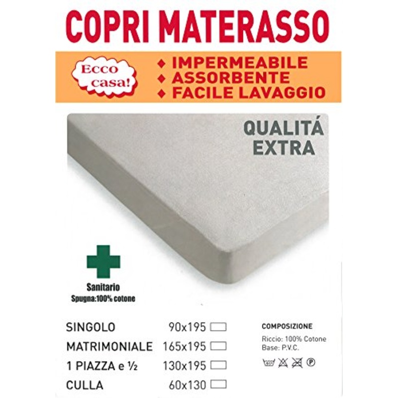 Coprimaterasso PVC Cerata in Spugna Traspirante Impermeabile Antiacaro Igienico – 2 Piazze