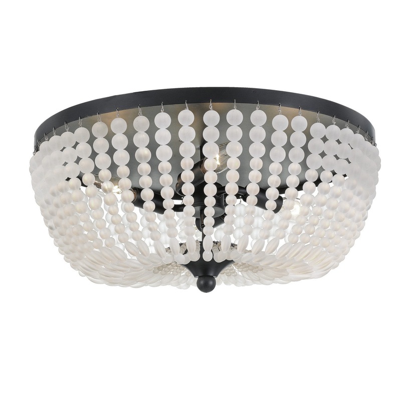 Crystorama 605-MK Rylee Four Light Flush Mount Matte Black