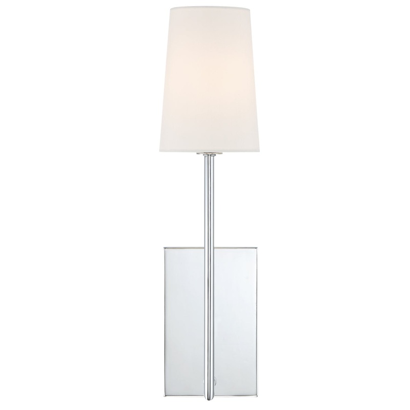 Crystorama LEN-251-CH Lena One Light Wall Sconce Polished Chrome