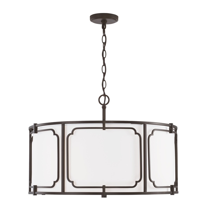 Four Light Pendant from the Merrick Collection in Old Bronze Finish by Capital Lighting
