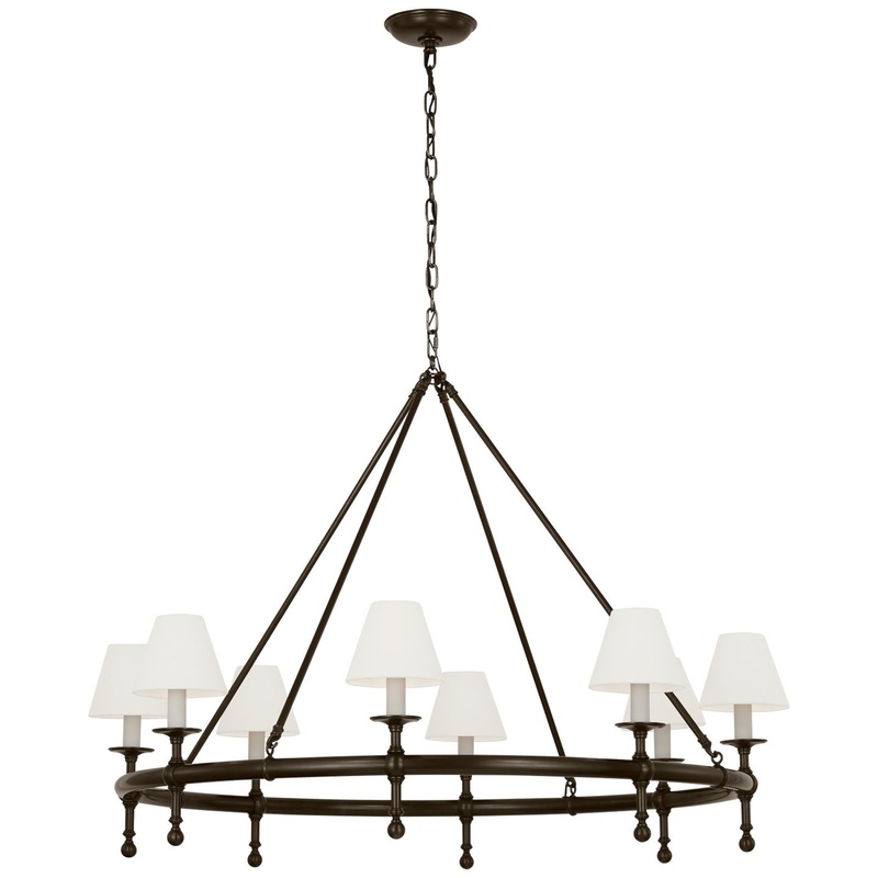 LED Chandelier from the Classic Collection in Bronze Finish by Visual Comfort Signature
