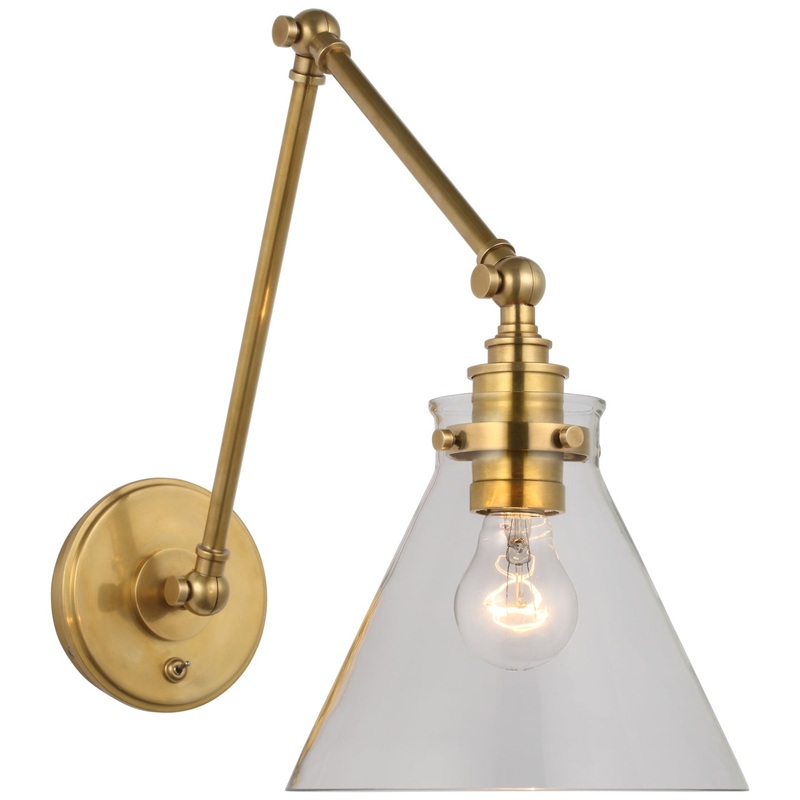 LED Wall Sconce from the Parkington Collection in Antique-Burnished Brass Finish by Visual Comfort Signature