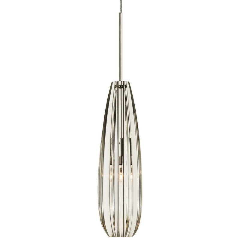 One Light Pendant from the Alicia Collection in Polished Nickel Finish by Stone Lighting