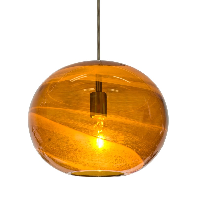 One Light Pendant from the Geno Collection in Bronze Finish by Besa