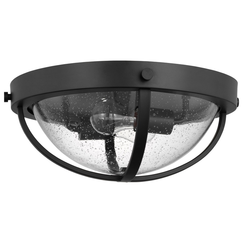 Two Light Flush Mount from the Lincoln Collection in Matte Black Finish by Nuvo Lighting