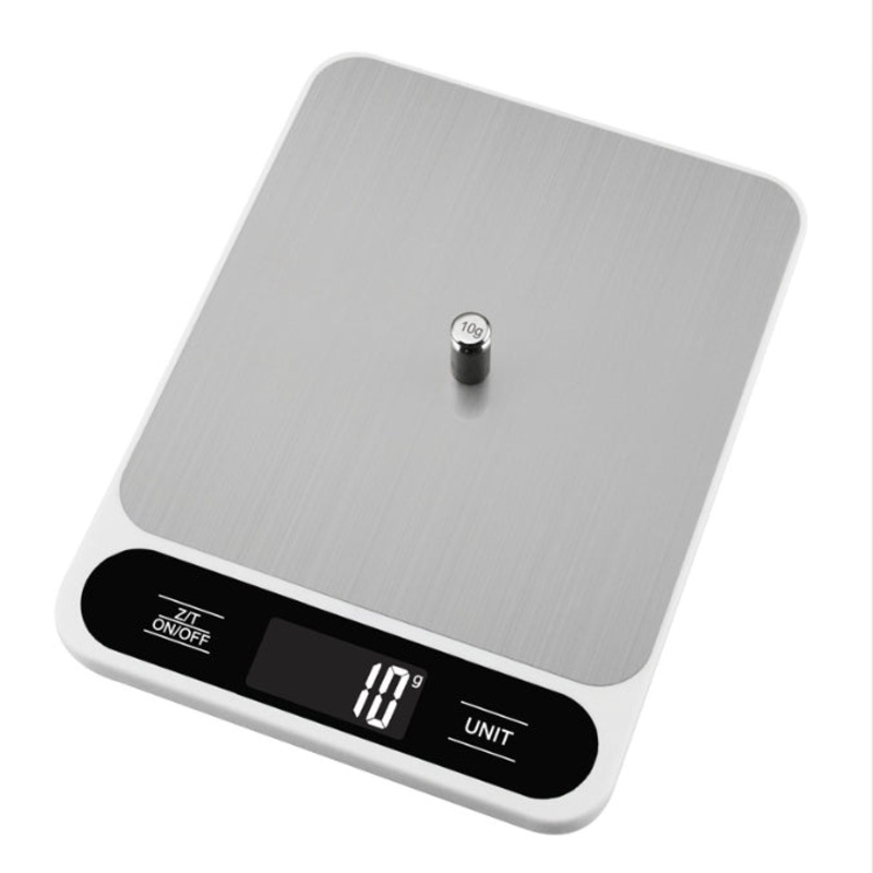 White Slim Digital Kitchen Scale – High Precision Stainless Steel Food Scale for Baking & Cooking(5kg)