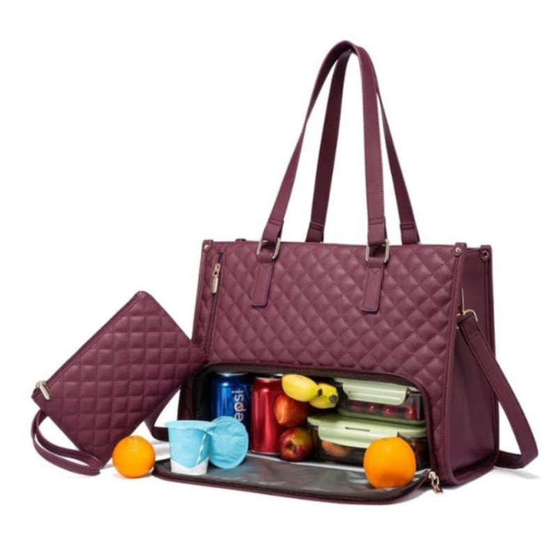 Wine red Insulated Lunch Bag and Laptop Cooler – Perfect for Keeping Food Fresh
