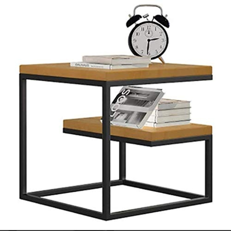 YWSZJ 2 Tier Comodino, Tavolino Industriale, Comodino, Decorazione in Soggiorno, Salotto