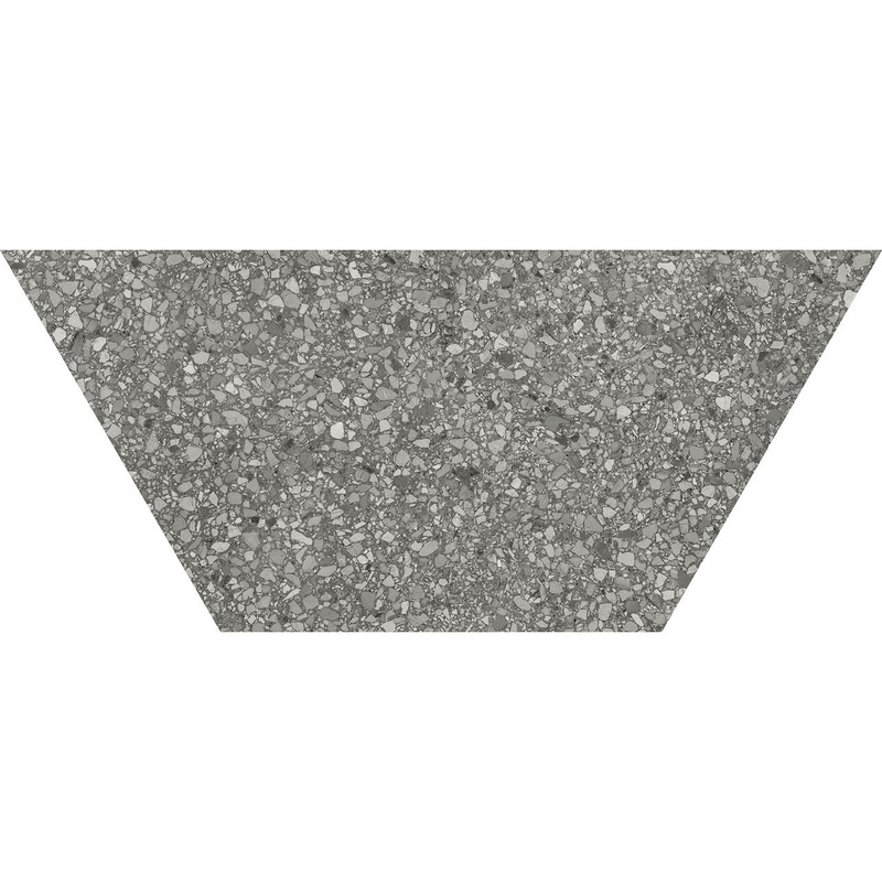 10″ x 24″ Station Shadow Porcelain Half Hexagon Tile 64-004