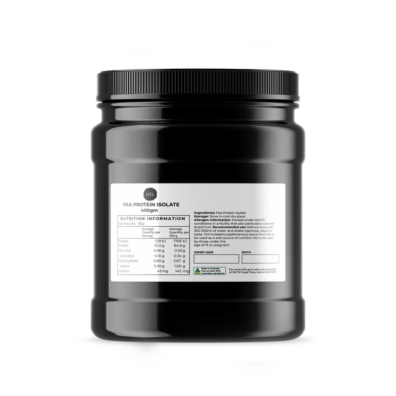 400g Pea Protein Powder Isolate – Plant Vegan Vegetarian Shake Supplement Jar