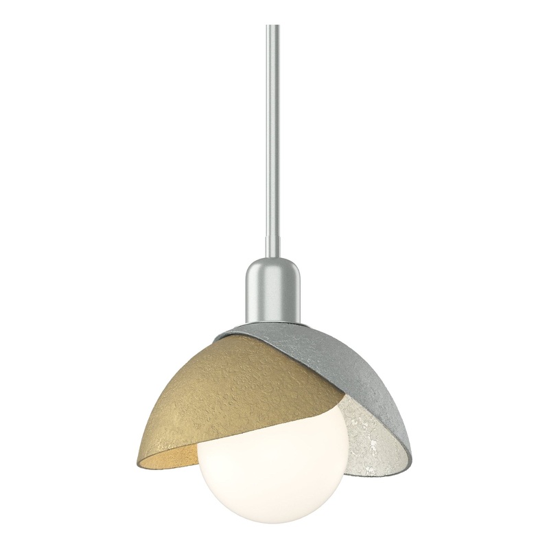 Brooklyn Double Shade Mini Pendant Vintage Platinum Modern Brass