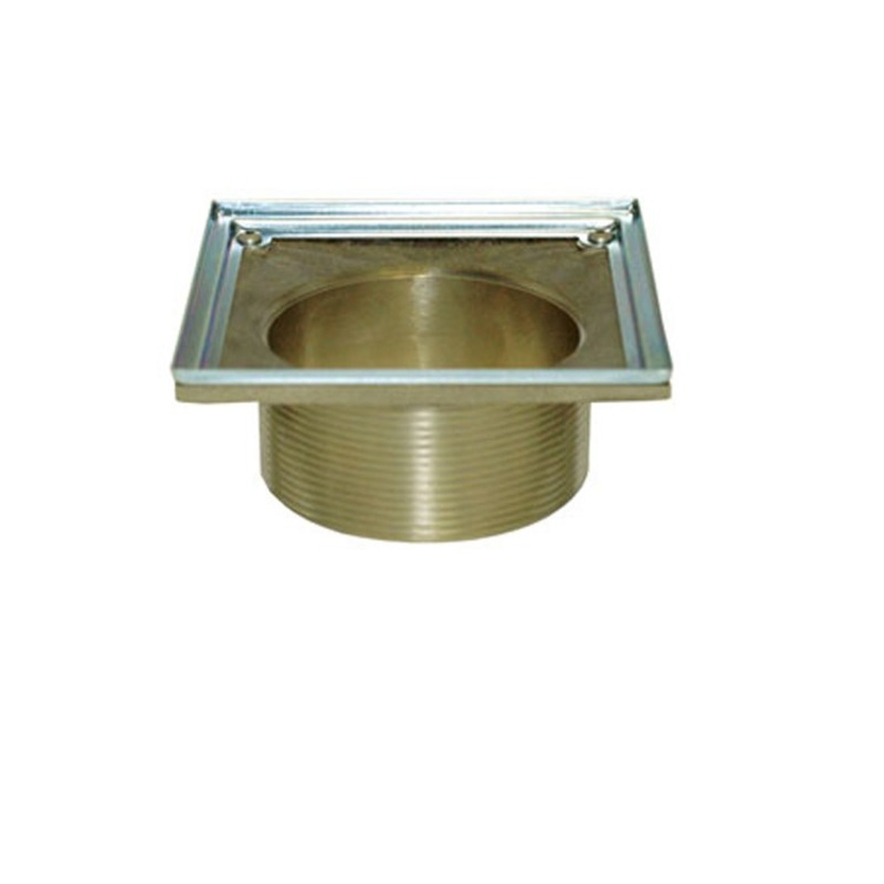 Drain Body 6 x 6 Inch Square Shower Throat Brass/Stainless Steel for 4 Inch IPS Drain Bodies