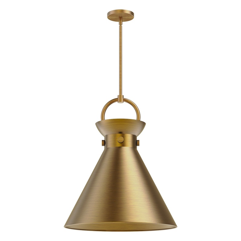One Light Pendant from the Emerson Collection in Aged Gold|Aged Gold/Matte Black|Matte Black/Aged Gold Finish by Alora