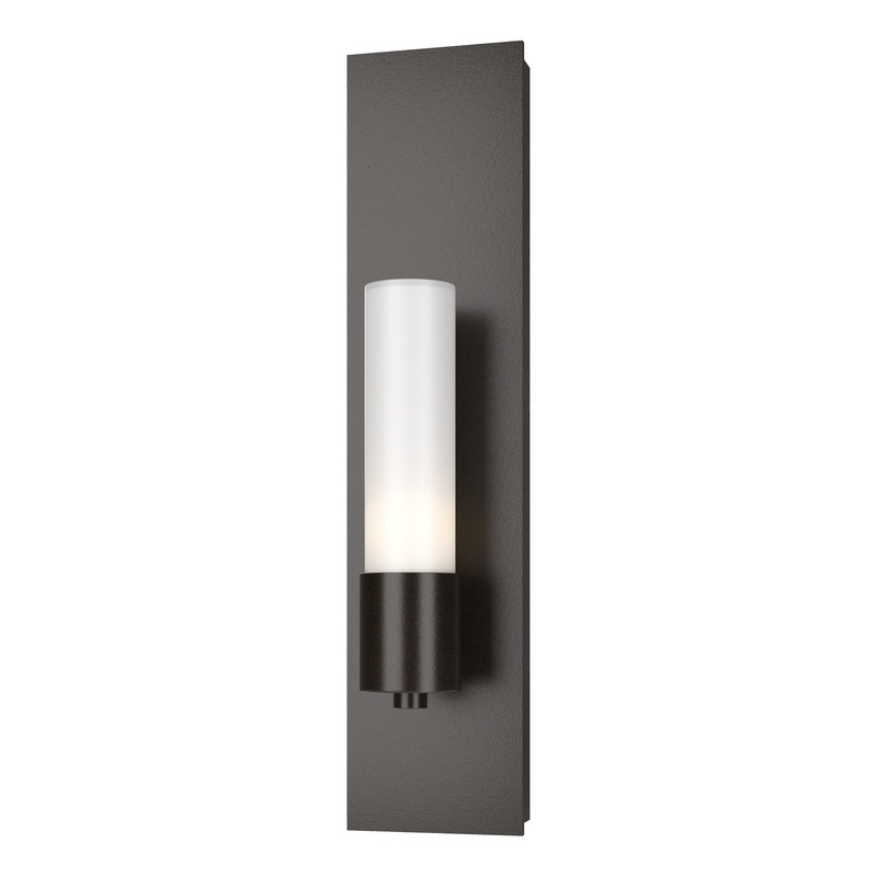Pillar 1-Light Sconce Oil Rubbed Bronze Opal Glass (GG)