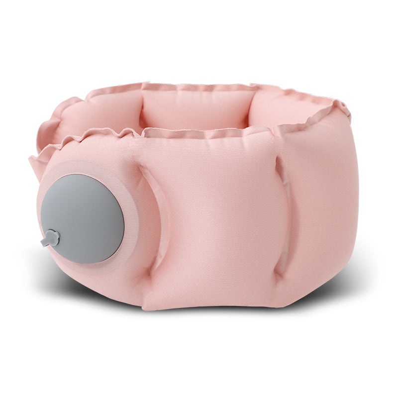 Pink Press-Pump Inflatable Travel Pillow – Ultra-Lightweight Ergonomic 360 Neck Support