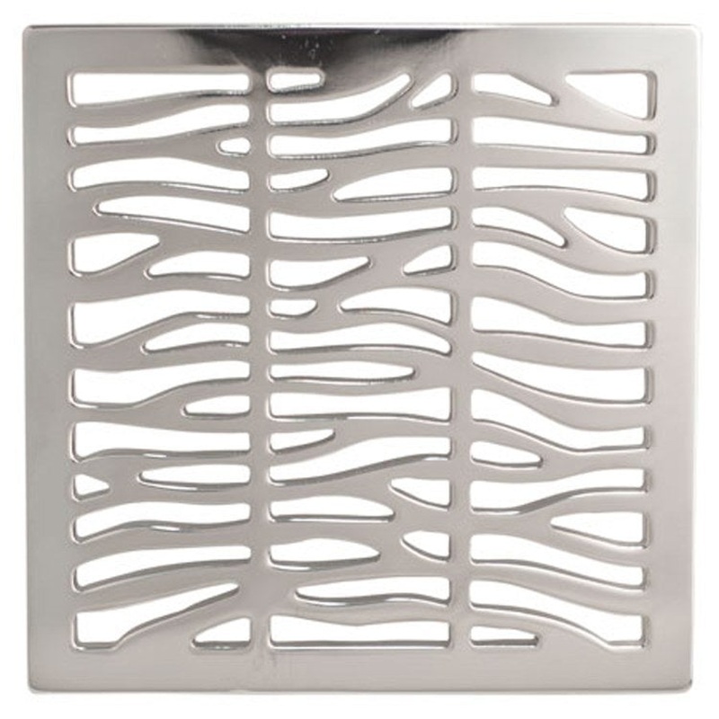 Shower Drain Square Zebra O-Ring Retention System 4 Inch Weathered Brass