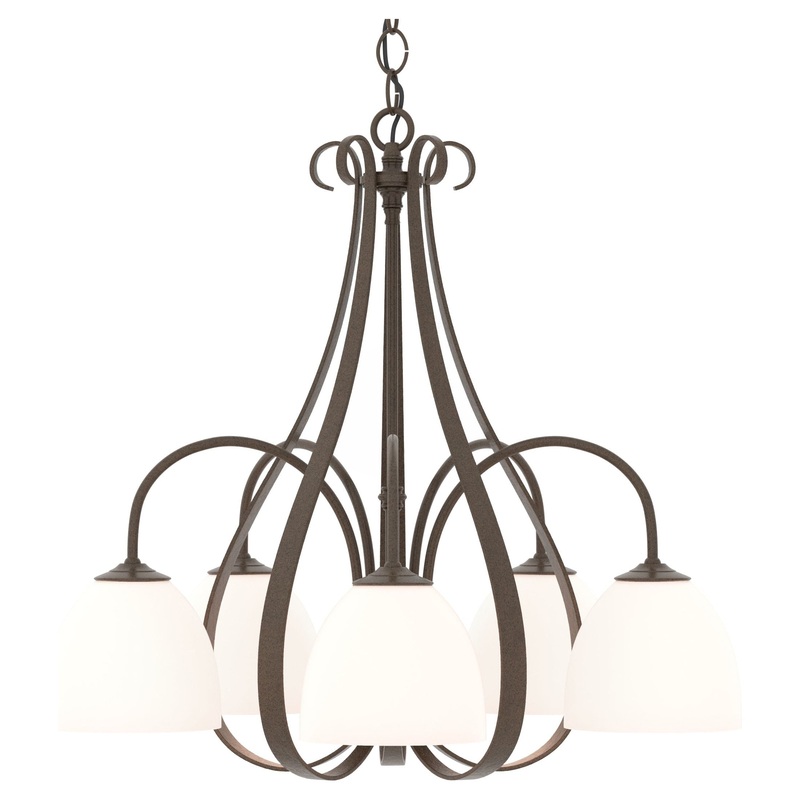 Sweeping Taper 5-Arm Chandelier Bronze
