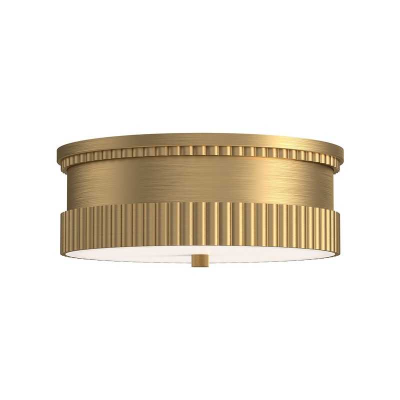 Three Light Flush Mount from the Rue Collection in Brushed Gold|Matte Black/Brushed Gold|Warm Bronze Finish by Alora