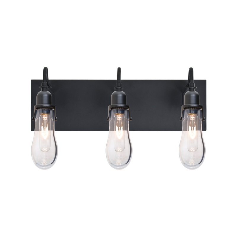 Three Light Wall Sconce from the Wish Collection in Black Finish by Besa