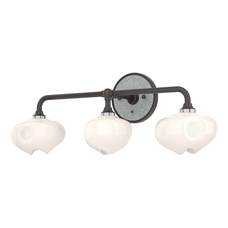 Ume 3-Light Curved Arm Bath Sconce Oil Rubbed Bronze Vintage Platinum