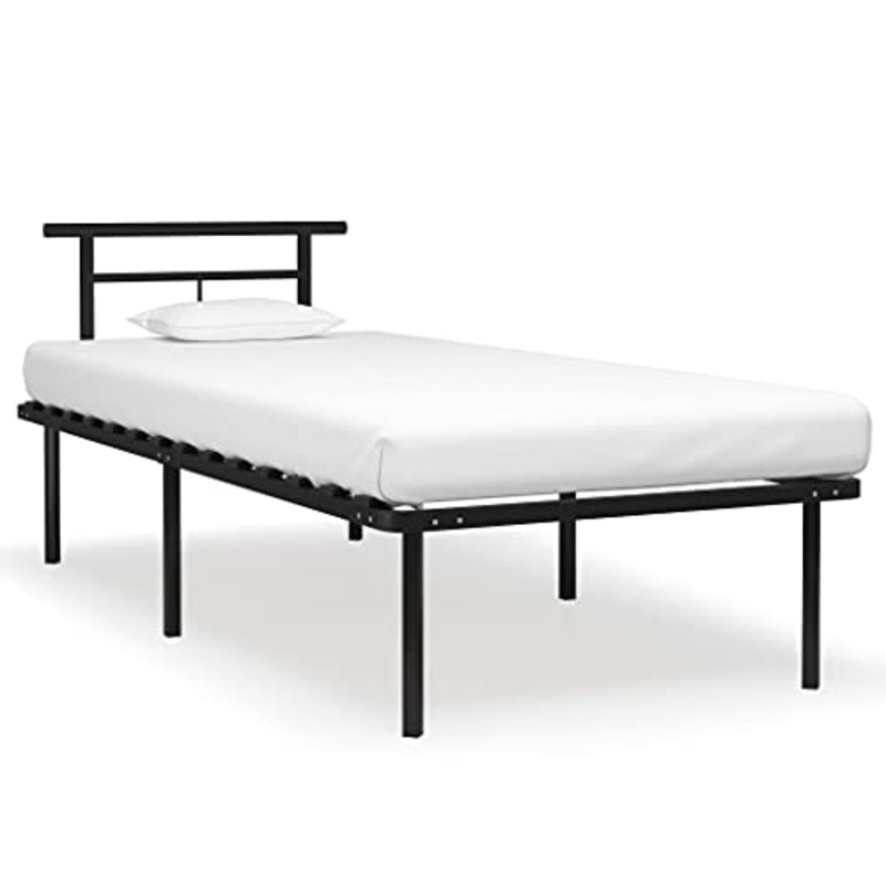 vidaXL Giroletto Nero in Metallo 90×200 cm