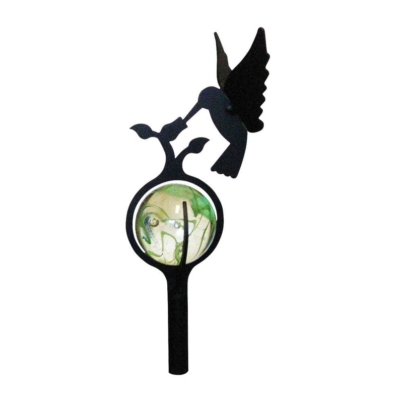Village Wrought Iron MGS-B-18 Hummingbird Marble Garden Stake