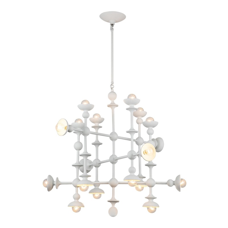 18 Light Chandelier from the Cadence Collection in Antique White Finish by Alora