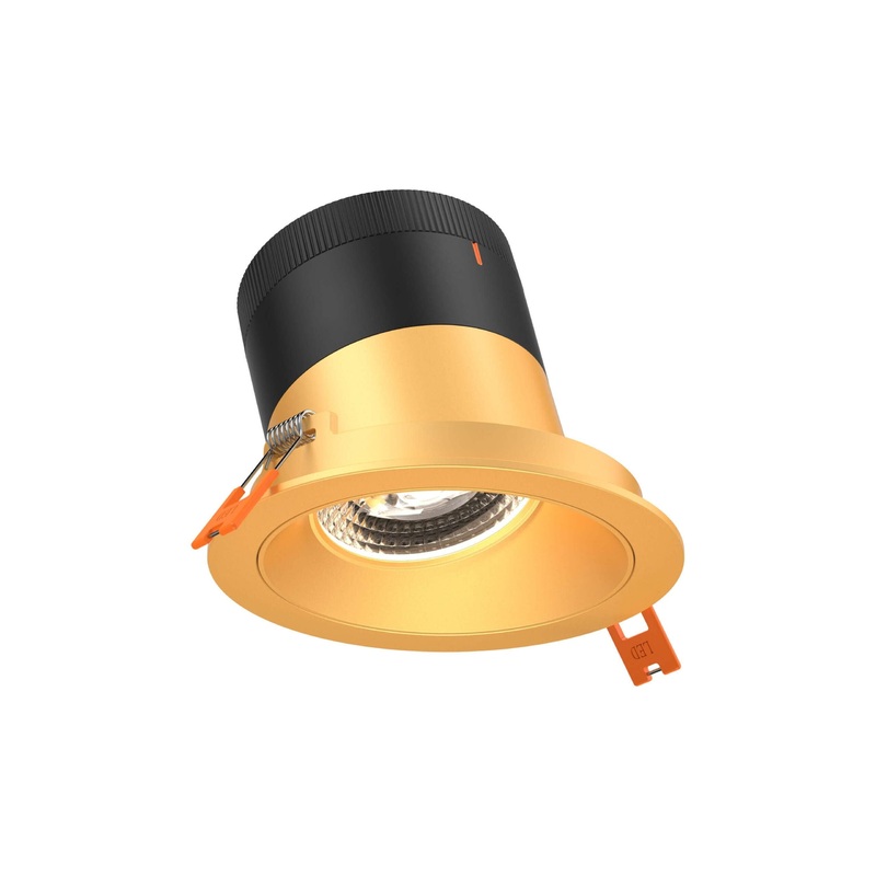4″ Modular Downlight Gold with Gold Trim 20 Degrees Sloped Ceiling